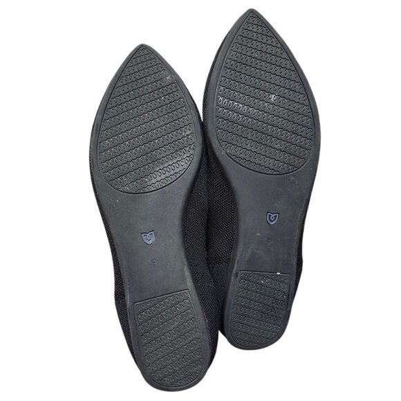 Rothy’s “THE POINT” Black Knitted Pointed Toe Slip On Flats Women’s Size 9 W - Picture 10 of 15